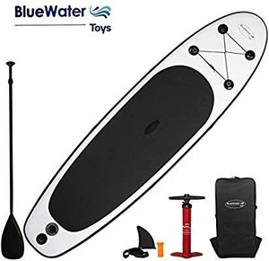 lot 28428 image: Blue Water 11�� Premium SUP  Inflatable Stand Up Paddle Board Set  34 Inches Wide Extra Stable  Extra Large Non-Slip Deck  6 Inches Thick  Youth & Adult
