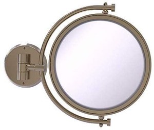 lot 28436 image: Allied Brass WM-43X 8 Inch Wall Mounted 3X Magnification Make-Up Mirror, Antique Pewter