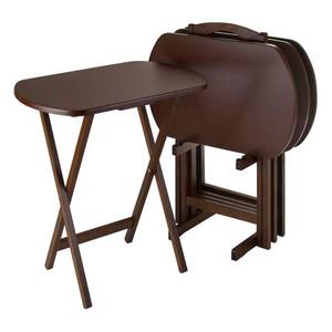 lot 28448 image: Corbett Oversize Oblong Snack Table Set - Antique Walnut - Winsome, Brown