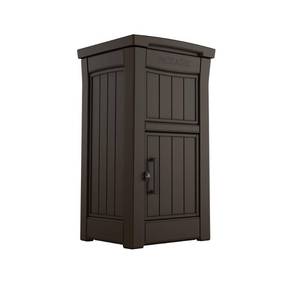 lot 28452 image: Keter Package Delivery Box for Porch with Lockable Secure Storage Compartment, Brown