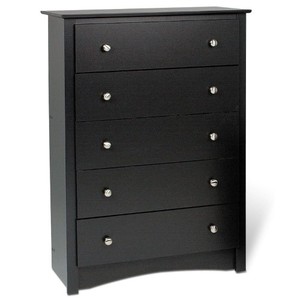 lot 28456 image: Black Sonoma 5 Drawer Chest