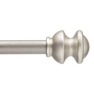 lot 28470 image: Kenney Kendall Window Curtain Rod, 58 Diameter, 28-48 Length, Brushed Nickel
