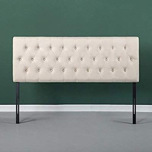 lot 28472 image: Zinus Upholstered Modern Classic Tufted Headboard In Taupe, Queen