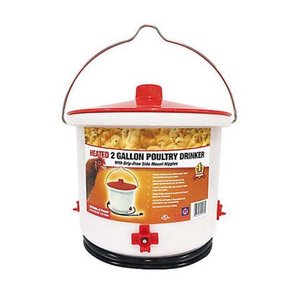 lot 28479 image: POULTRY DRINKER HEATED WSIDE-MOUNT NIPPLES WHITE 2 GAL