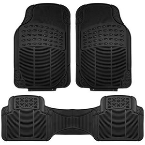 lot 28483 image: FH Group F11306BLACK black All Weather Floor Mat, 3 Piece (Full Set Trimmable Heavy Duty)