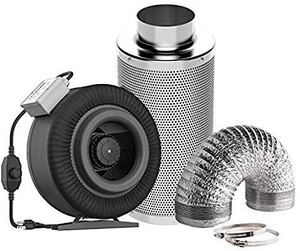 lot 30001 image: VIVOSUN Air Filtration Kit 8 Inch 740 CFM Inline Fan with Speed Controller, 8 Inch Carbon Filter and 25 Feet of Ducting Combo