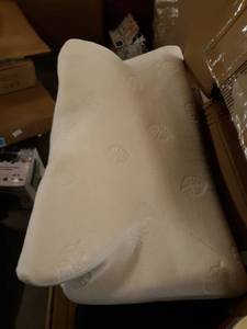 lot 30003 image: MARNUR 23.5�14.5�5.5 in Cervical Pillow Contour Memory Foam Orthopedic Pillow for Neck Pain Sleeping for Side Sleeper Back Sleeper Stomach SleeperWhite Pillowcase(1 PCS)