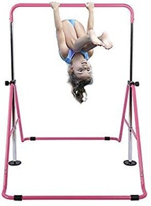 lot 30044 image: Tepemccu Expandable Gymnastics Bars,Adjustable Height Gymnastic Horizontal Bars,Junior Training Bar Children Folding Training Monkey Bars for Kids