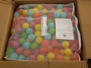 lot 30045 image: BalanceFrom 2.3-Inch Phthalate Free BPA Free Non-Toxic Crush Proof Play Balls Pit Balls- 6 Bright Colors in Reusable and Durable Storage Mesh Bag with Zipper, E. 1000-Count