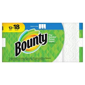 lot 30073 image: Bounty Select-a-Size Paper Towels - 12 Giant Rolls