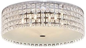 lot 30075 image: BAZZ PL3416ON Decorative Ceiling Fixture, Dimmable, Easy Installation, Bulbs Included, Kitchen, Bedroom, 16, Chrome