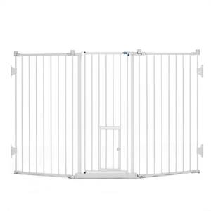 lot 30076 image: Carlson Pet Products 30 Flexible Pet Gate for Wide Openings with Small Pet Door