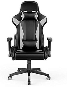 lot 30082 image: AmazonBasics BIFMA Certified GamingRacing Style Office Chair - with Removable Headrest and High Back Cushion - White, BIFMA Certified