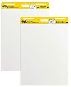 lot 30087 image: Post-it Super Sticky Easel Pad, 25 x 30 Inches, 30 SheetsPad, 2 Pads, Large White Premium Self Stick Flip Chart Paper, Super Sticking Power (559)