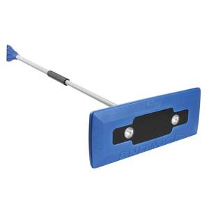 lot 30094 image: Snow Joe SJBLZD-LED 4-In-1 Telescoping Snow Broom  Ice Scraper  18-Inch Foam Head  Headlights (Blue)