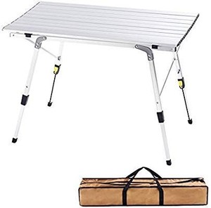 lot 30105 image: Aluminum Height Adjustable Folding Table Camping Outdoor Lightweight Camping