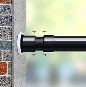 lot 30112 image: Vailge Room Divider Tension Rods, Premium Curtain Tension Rods,122-150 Inch,No Drilling, Adjustable Large Window Stall Tension Pole-Black
