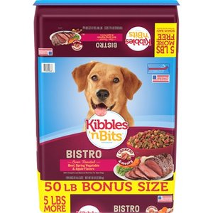 lot 30124 image: Kibbles n Bits Bistro Oven Roasted Beef Flavor Dry Dog Food, 50-Pound