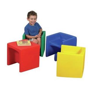 lot 30131 image: The Childrens Factory Kids Cube  Educube Chair (Set of 4)