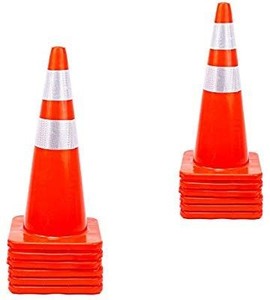 lot 30150 image: 12 Packing Cones 18 Orange Traffic Safety Cone with Reflective Collar Road Packing PVC Plastic(Set of 12)