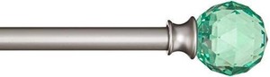 lot 30162 image: AmazonBasics Decorative 58 Curtain Rod with Faceted Ball Finials, 48-86, Lime Green