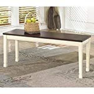 lot 30170 image: Signature Design by Ashley - Whitesburg Large Dining Room Bench - Casual Style - BrownCottage White