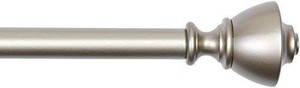 lot 30193 image: AmazonBasics 1-Inch Wall Curtain Rod with Urn Finials, 72 to 144 Inch, Nickel