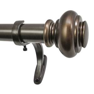 lot 30212 image: Beme International Decopolitan 1-Inch Urn Telescoping Drapery Rod Set, 36 to 72-Inch, Brown