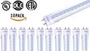 lot 30219 image: Sunco Lighting 4FT T8 LED Tube, 18W (40W) Fluorescent, Clear Cover, 5000K Daylight, Single Ended Power (SEP), Ballast Bypass, Commercial Grade - 10 Pack