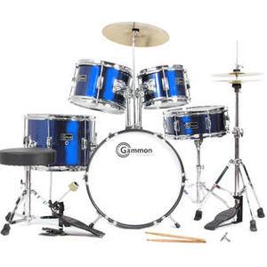 lot 30220 image: Gammon 5-Piece Junior Starter Drum Set Metallic Blue
