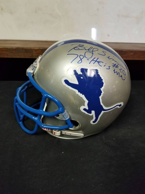 lot 7357 image: Billy Sims Autographed Detroit Lions Helmet