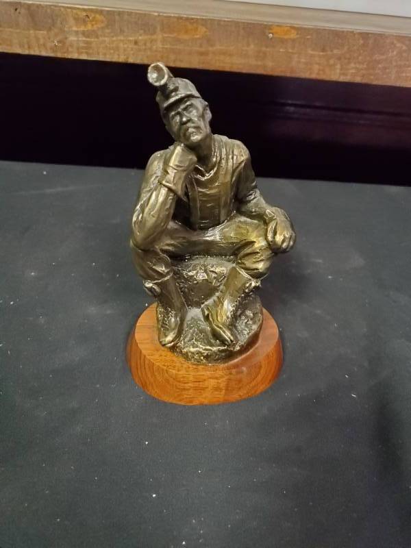 lot 7369 image: Original Creations Bronze Sculpture Coal Miner