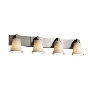 lot 2274 image: Justice Design Group Limoges 4 Light 35-14 Wide Bathroom Vanity Light with Translucent Porcelain Shades