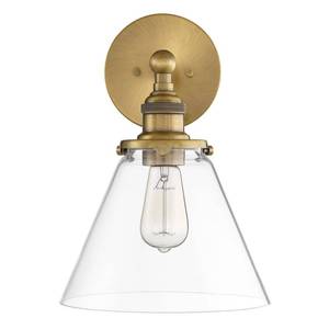 lot 2285 image: Park Harbor Barwell Single Light 14-18 Tall IndoorBathroom Wall Sconce with Cone Shaped Shade