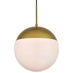lot 2283 image: Elegant Lighting Eclipse Single Light 12 Wide Pendant with Frosted Glass