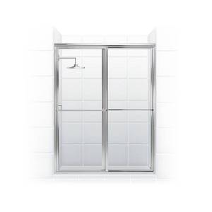 lot 2288 image: Coastal Shower Doors Newport Series 52 x 70 Framed Sliding Shower Door with Towel Bar and Clear Glass