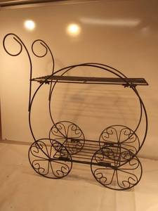 lot 11921 image: wire metal cart plant stand