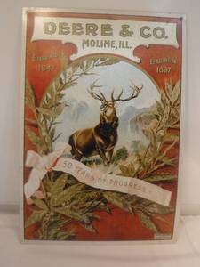 lot 11807 image: Metal John Deer sign