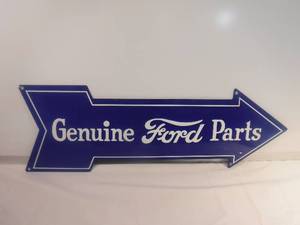 lot 11813 image: Metal Genuine Ford parts arrow sign