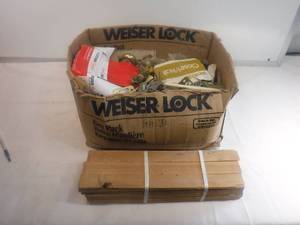 lot 11890 image: Box of door locks and other hardware