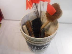 lot 11902 image: Scrub brushes and flags