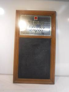 lot 11909 image: Michelob Light mirrored chalk board wall decor man cave bar item