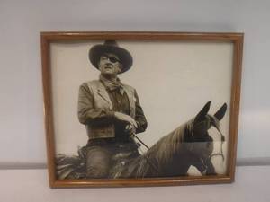 lot 11957 image: Framed John Wayne movie picture