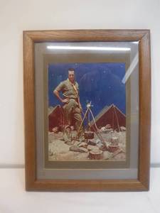 lot 11977 image: Framed boys camping print