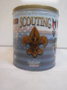lot 11985 image: DuPont Racing Boy Scout pop corn tin