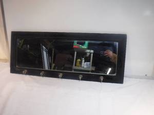 lot 19340 image: Mirrored wall coat hanger
