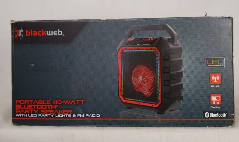 blackweb portable 40 watt bluetooth party speaker