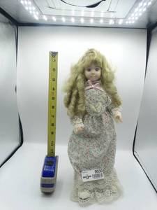 lot 9030 image: 16 southern belle style porcelain doll with curly sue blond hair