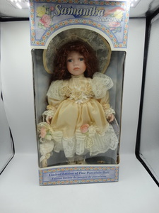 lot 9062 image: unopened victorian style porcelain doll from the samantha collection
