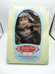 lot 9055 image: 14 (erika) sitting porcelain doll from the heritage mint sitting pretty collection